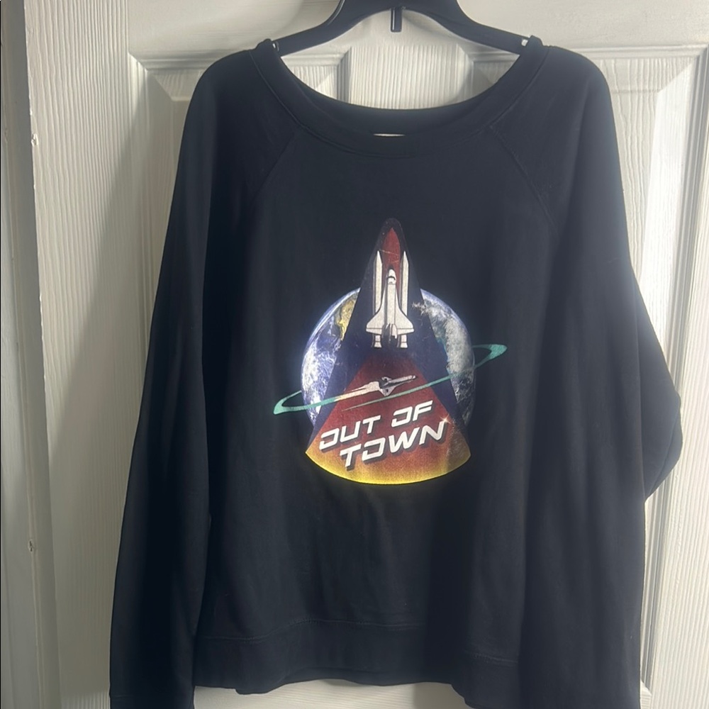 Black Space Shuttle Graphic Sweatshirt